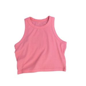 Ribbed Pink Cotton Tank Top